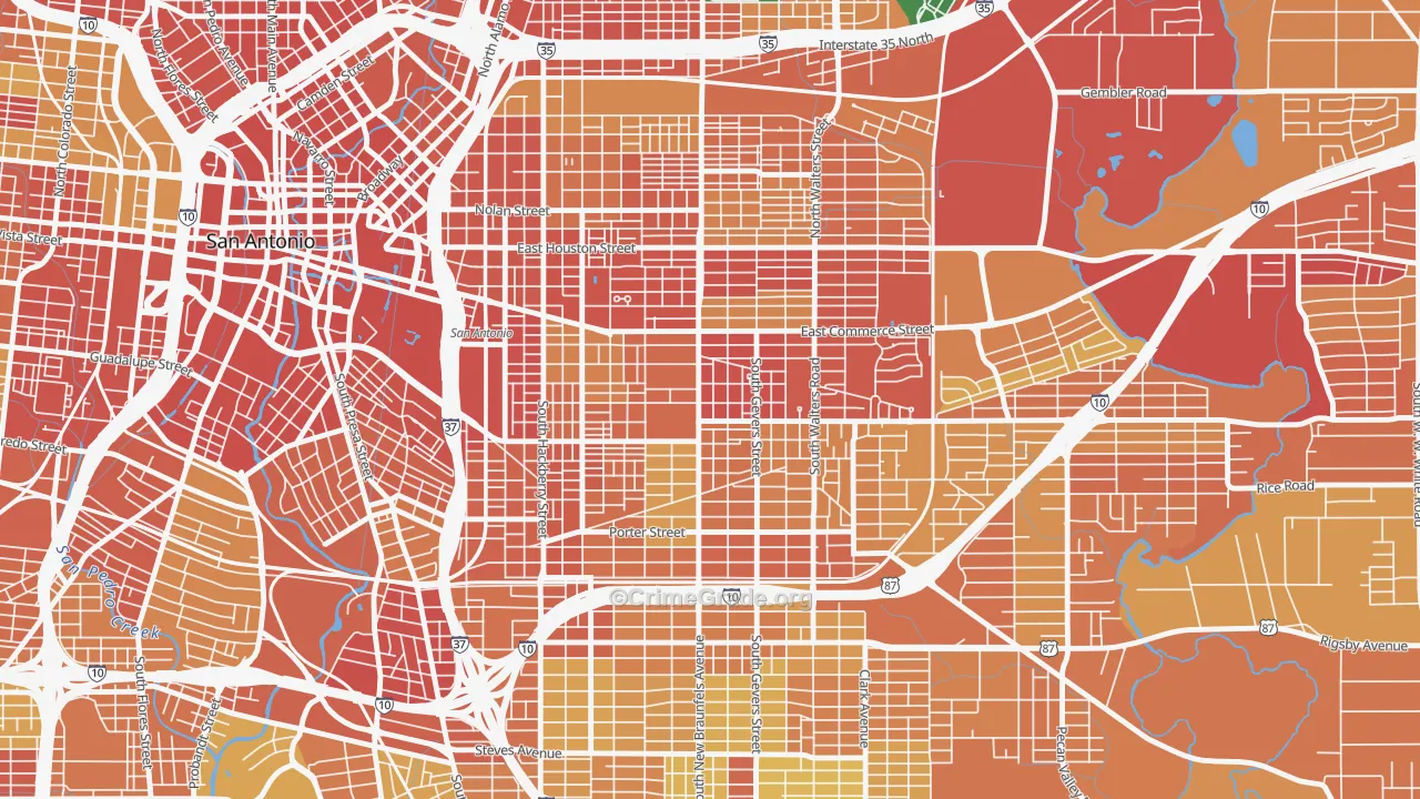 78203, TX Map of Theft Rates