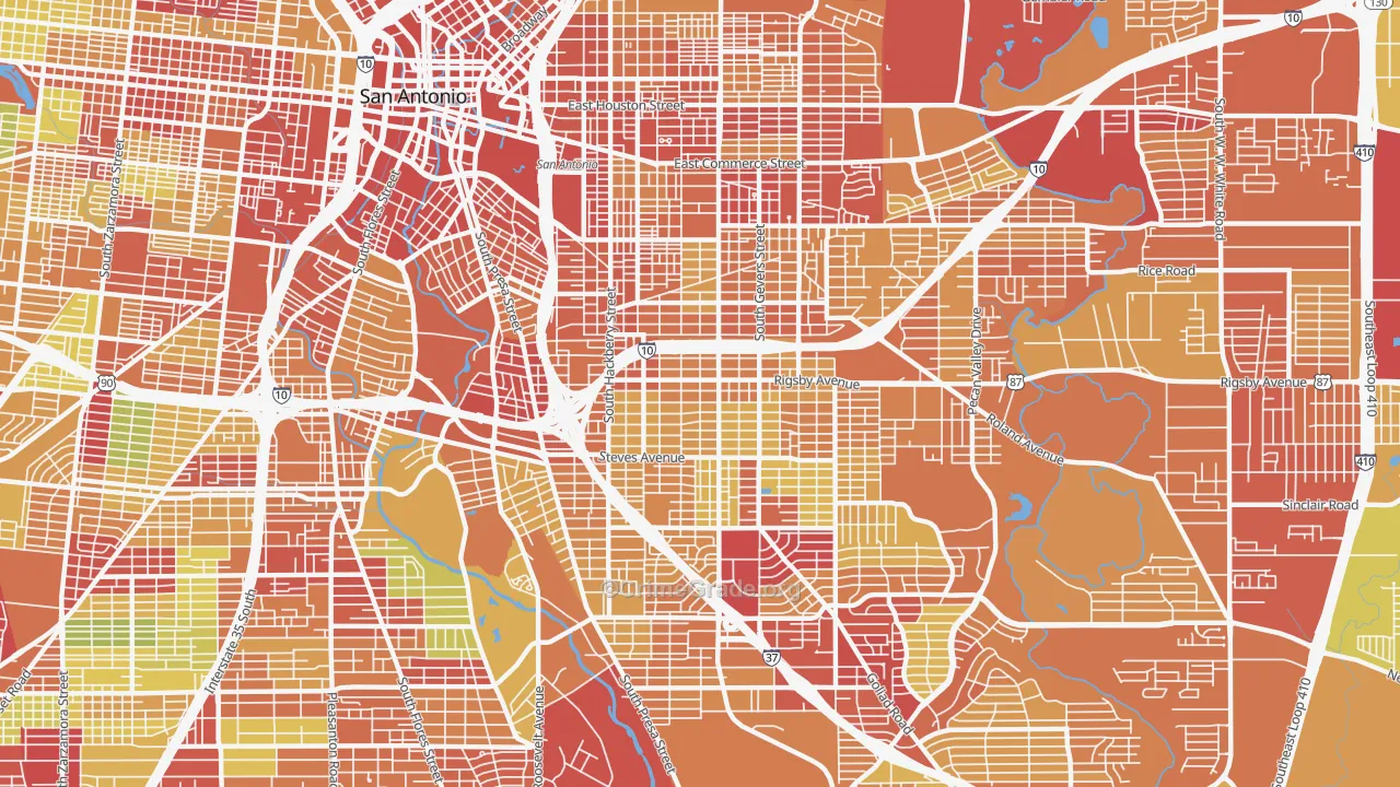 78210, TX Map of Theft Rates