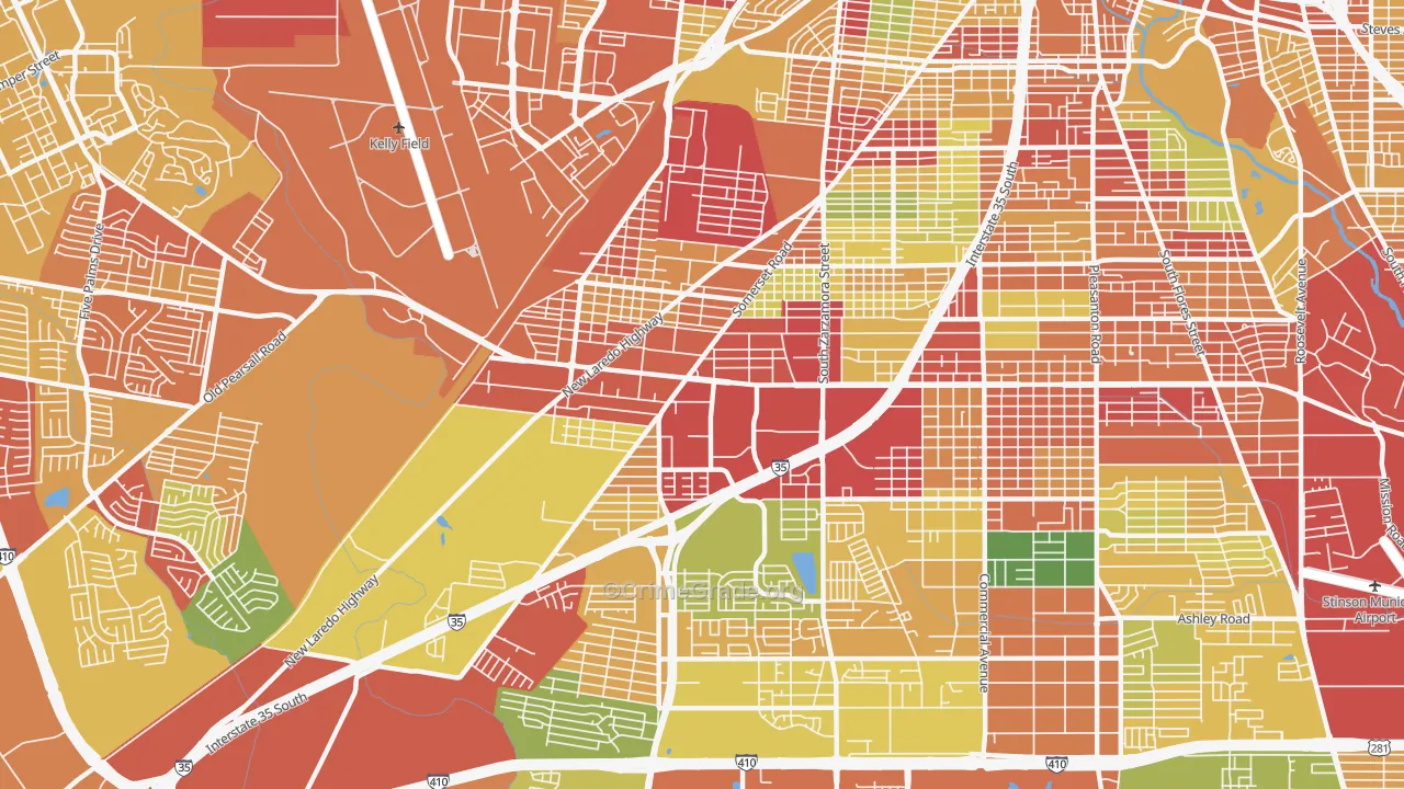 78211, TX Map of Theft Rates