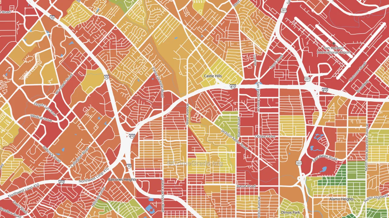 78213, TX Map of Theft Rates