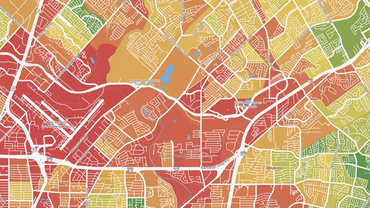 78217, TX Map of Theft Rates
