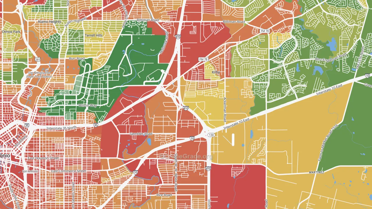 78219, TX Map of Theft Rates