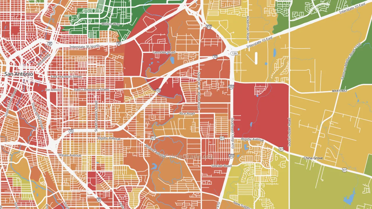 78220, TX Map of Theft Rates