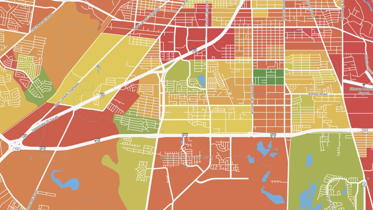 78224, TX Map of Theft Rates