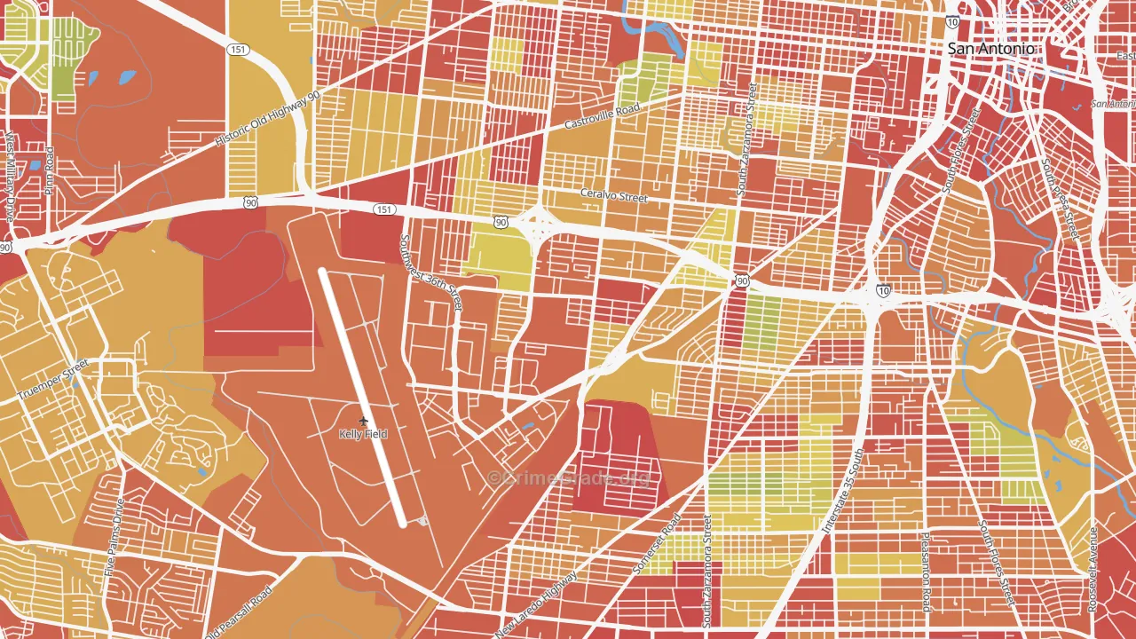 78226, TX Map of Theft Rates