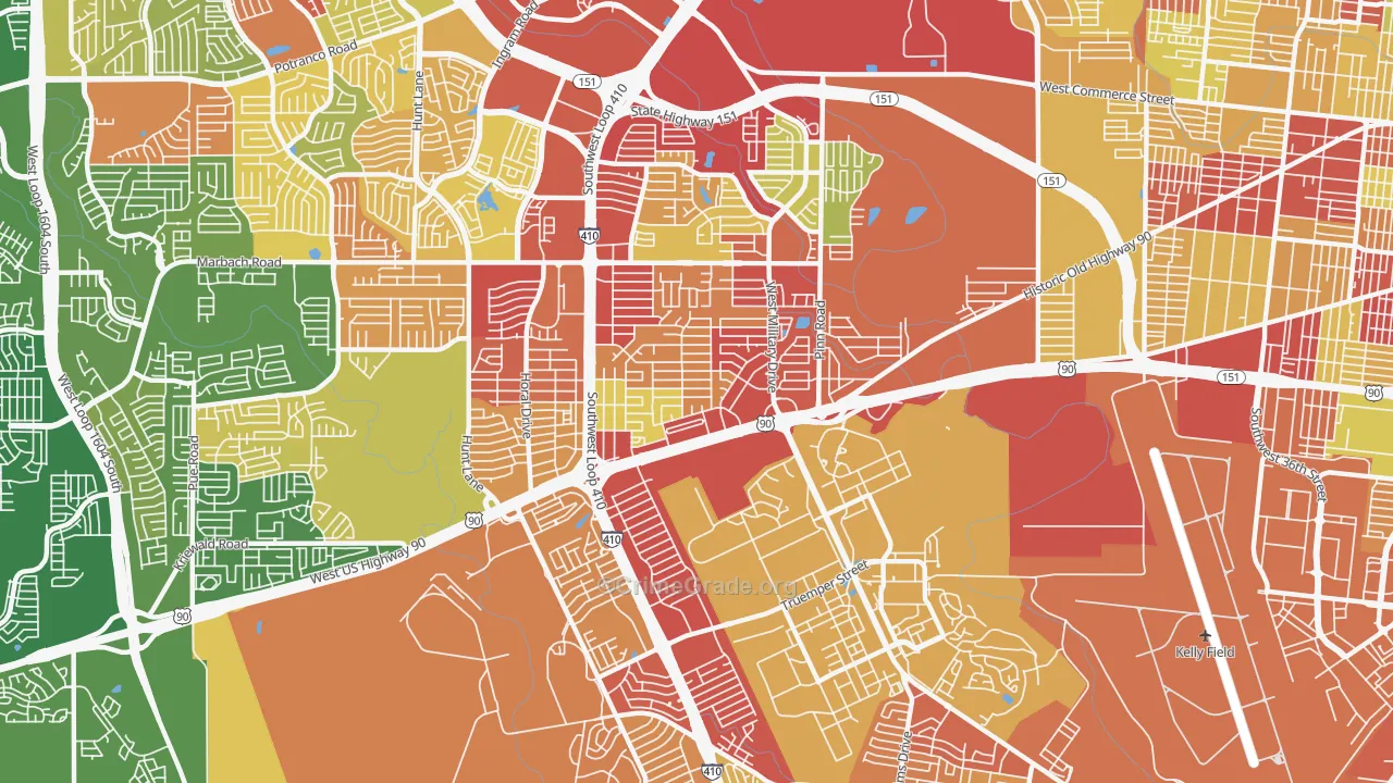 78227, TX Map of Theft Rates
