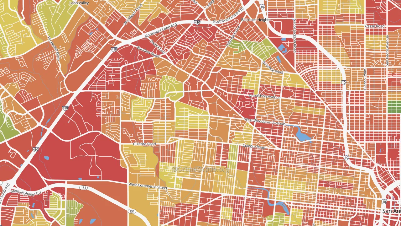 78228, TX Map of Theft Rates