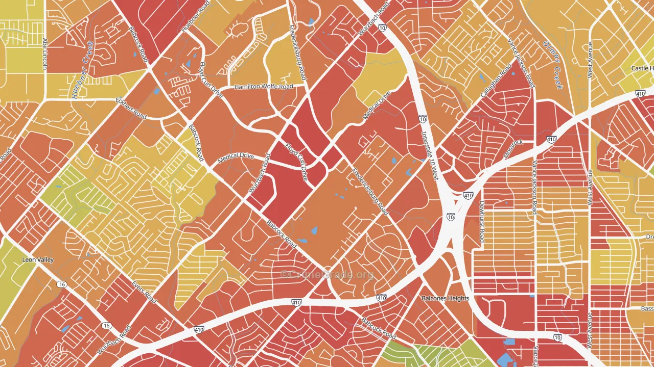 78229, TX Map of Theft Rates