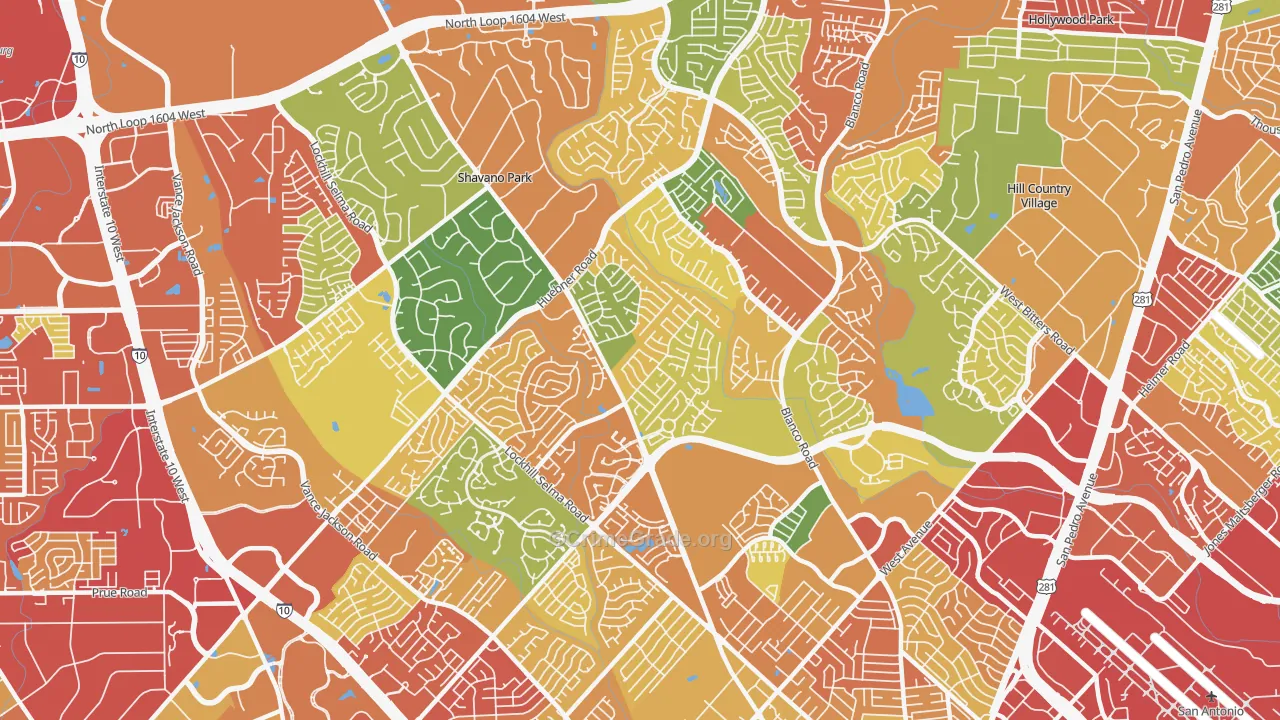 78231, TX Map of Theft Rates