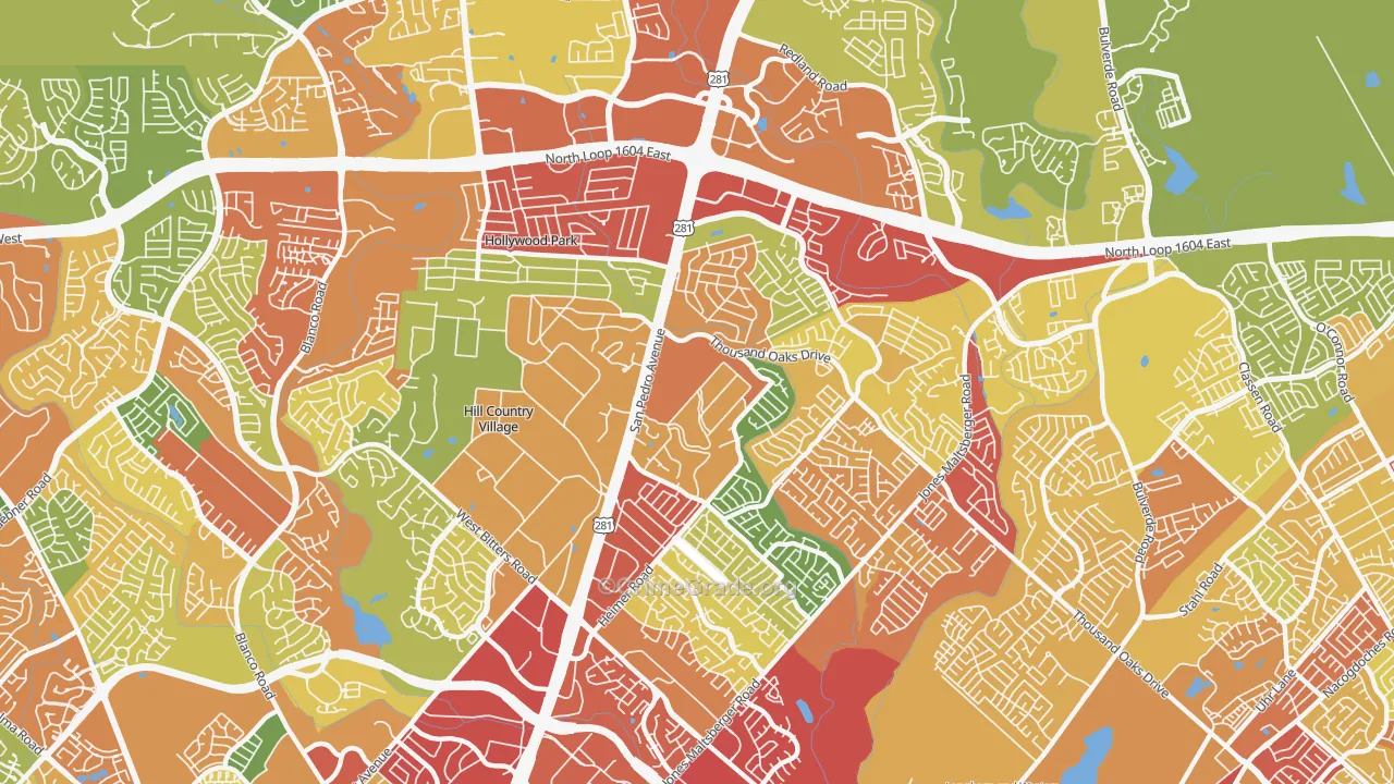 78232, TX Map of Theft Rates