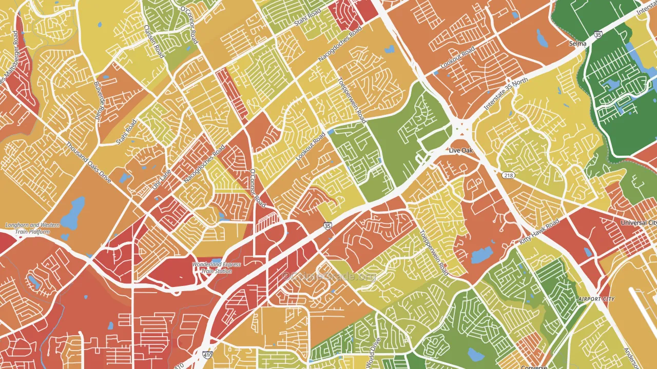 78233, TX Map of Theft Rates
