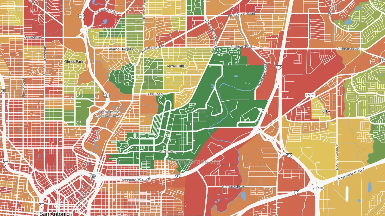 78234, TX Map of Theft Rates