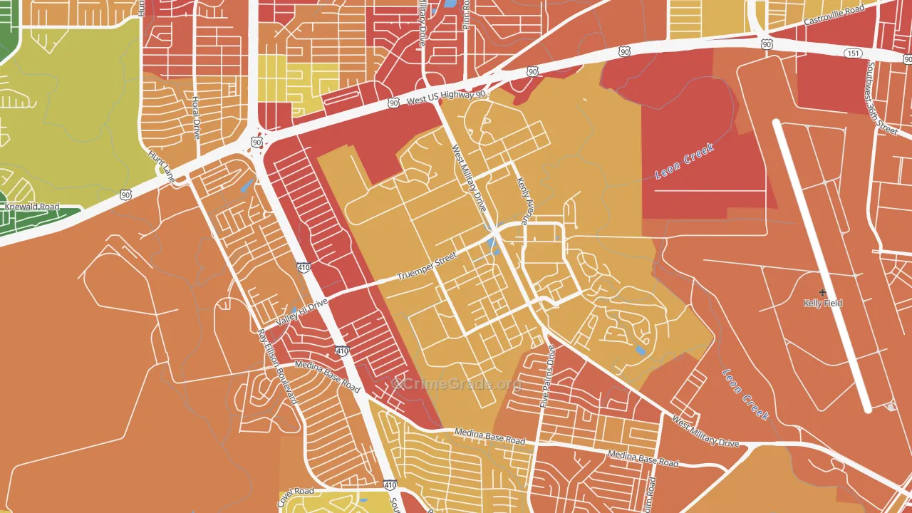 78236, TX Map of Theft Rates