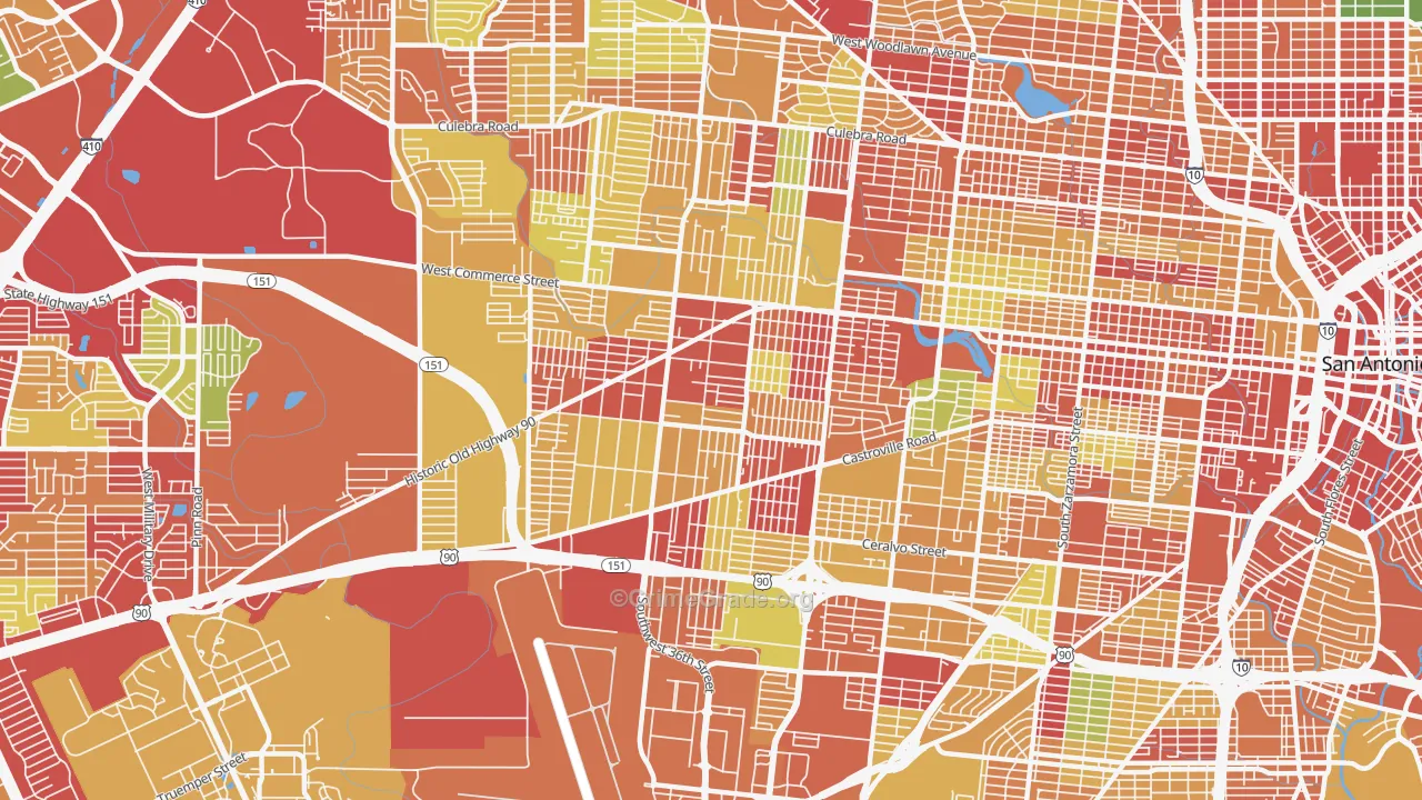 78237, TX Map of Theft Rates