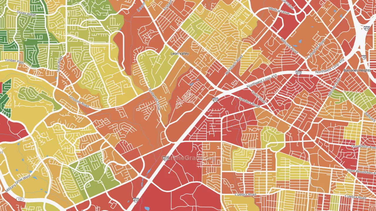 78238, TX Map of Theft Rates