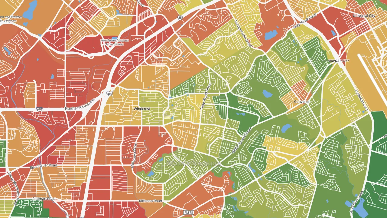 78239, TX Map of Theft Rates