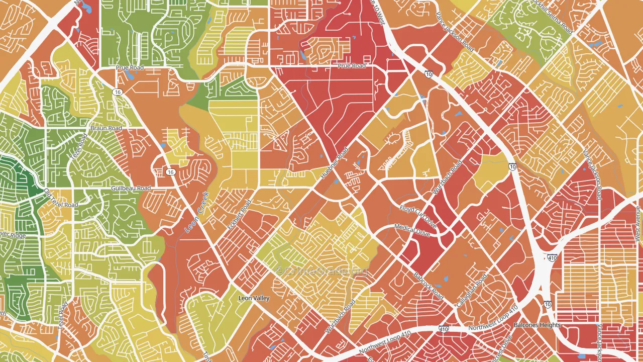 78240, TX Map of Theft Rates