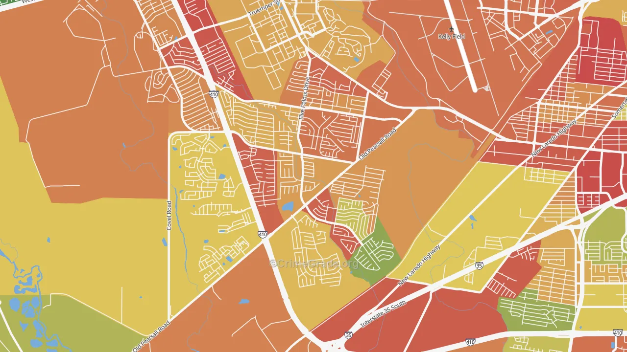 78242, TX Map of Theft Rates