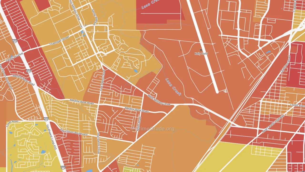 78243, TX Map of Theft Rates