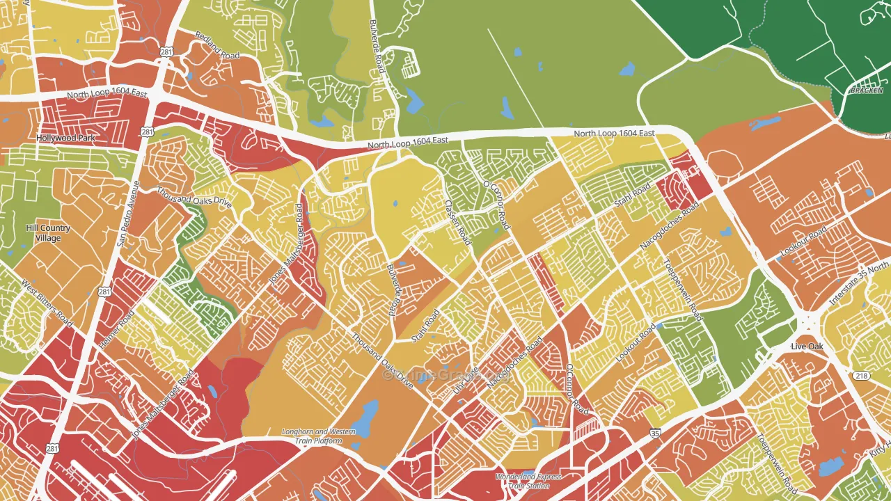 78247, TX Map of Theft Rates