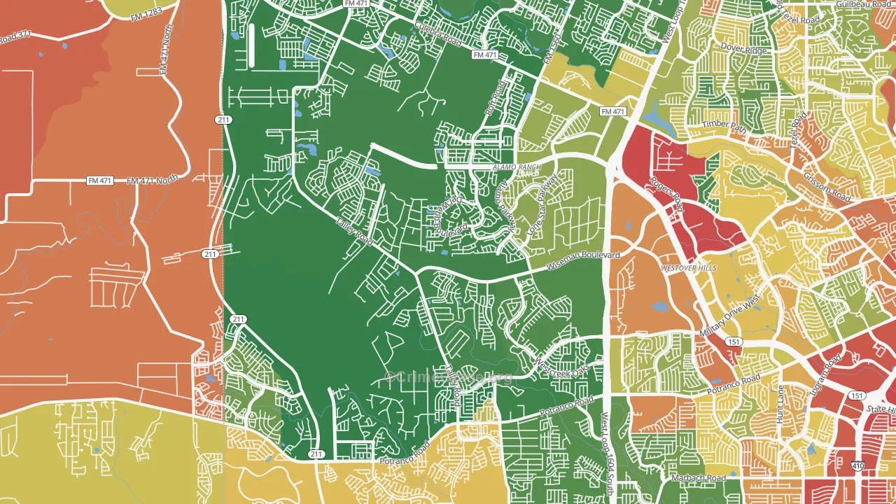 78253, TX Map of Theft Rates