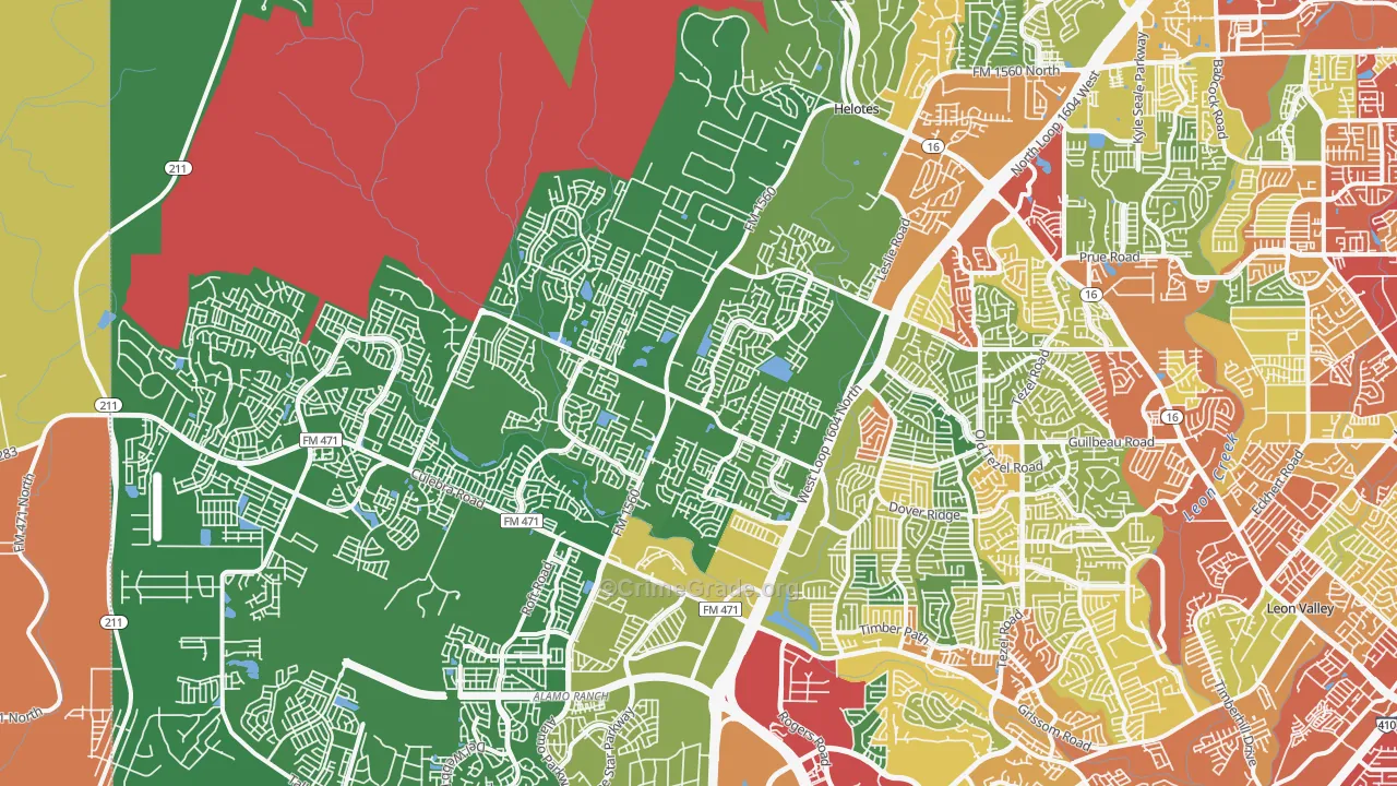 78254, TX Map of Theft Rates
