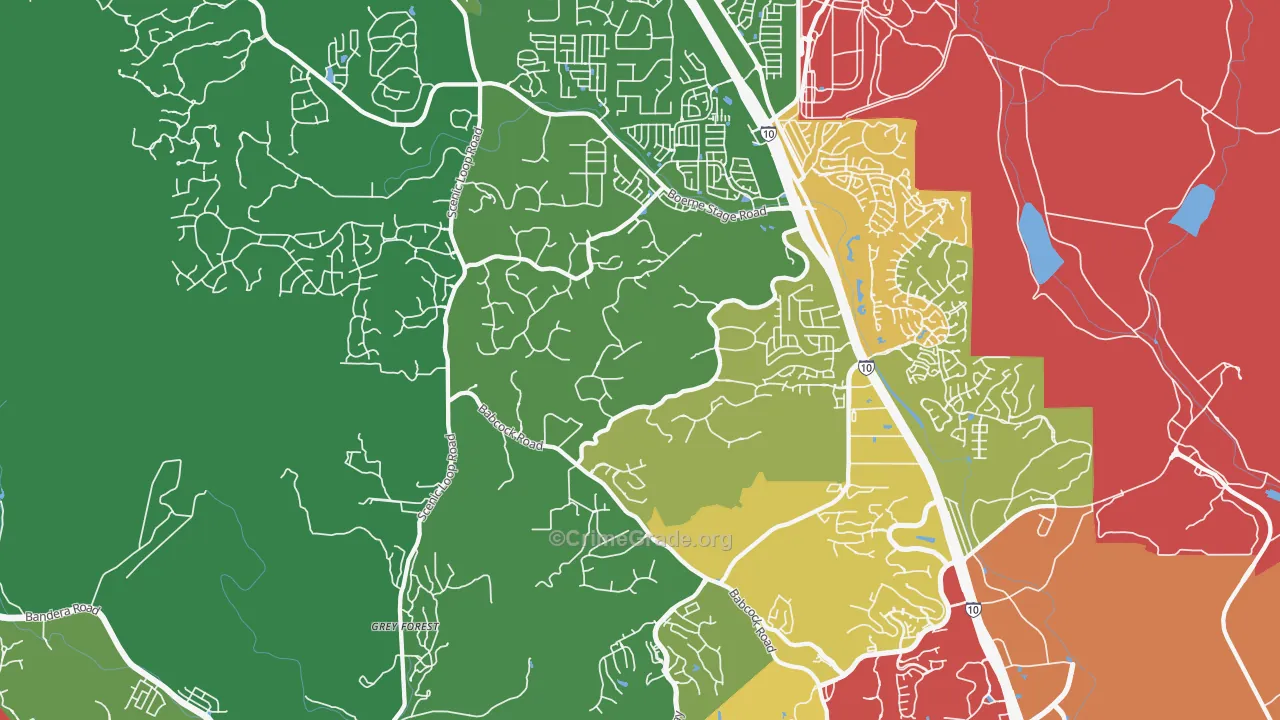 78255, TX Map of Theft Rates