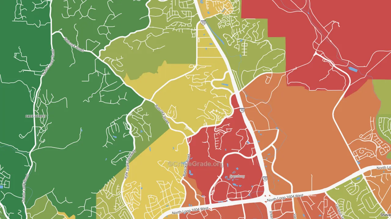 78256, TX Map of Theft Rates