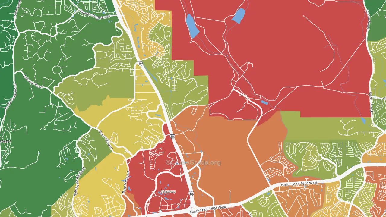 78257, TX Map of Theft Rates