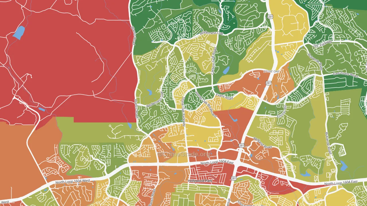 78258, TX Map of Theft Rates