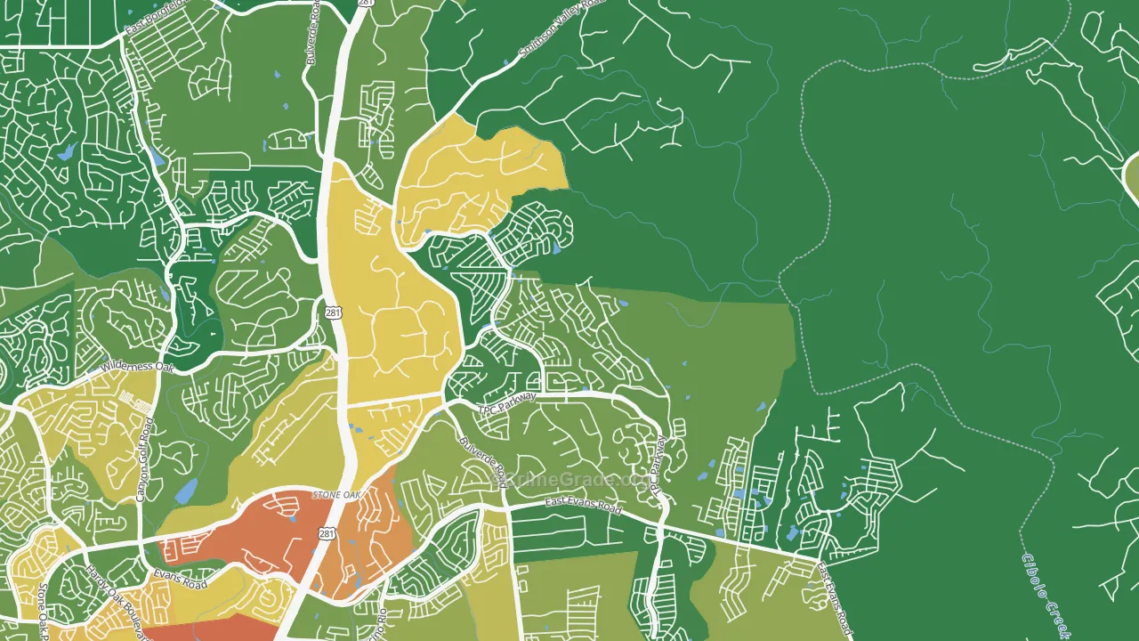 78261, TX Map of Theft Rates