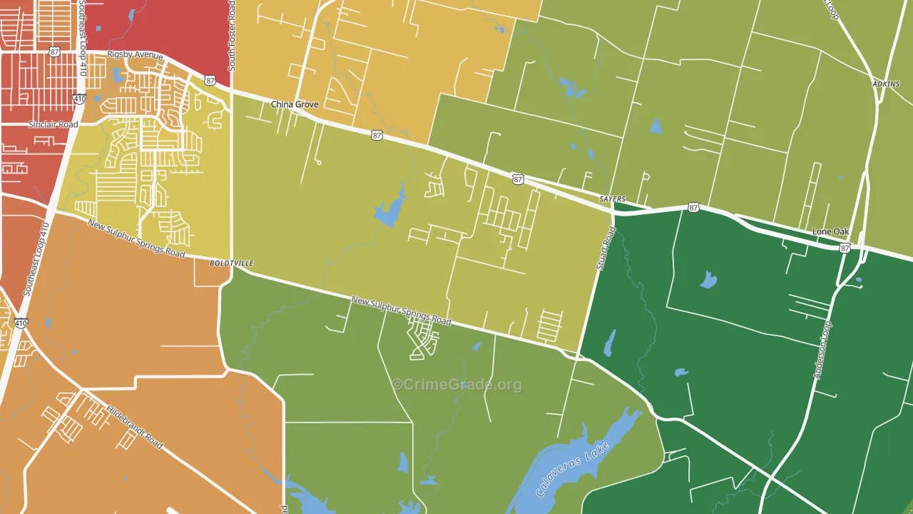 78263, TX Map of Theft Rates
