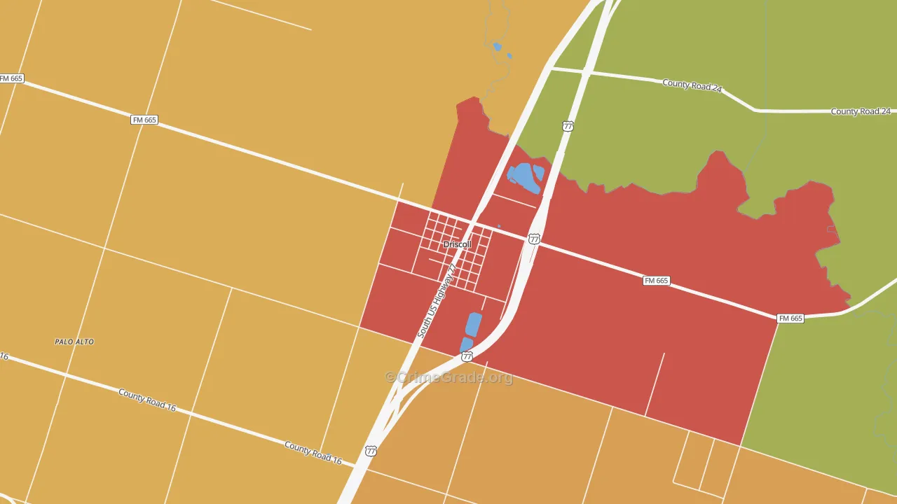 78351, TX Map of Theft Rates