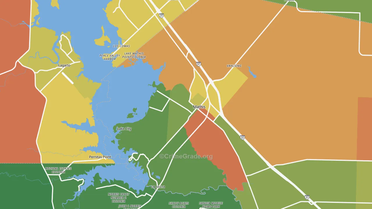 78368, TX Map of Theft Rates