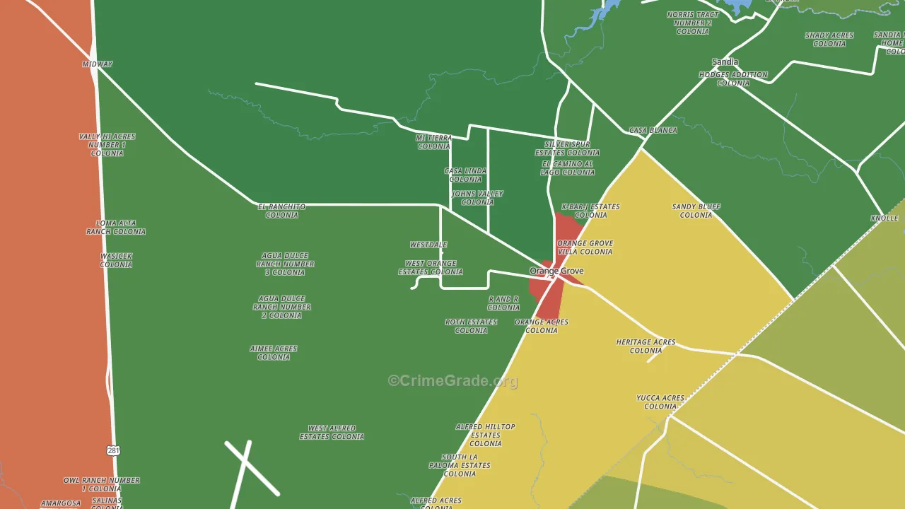 78372, TX Map of Theft Rates
