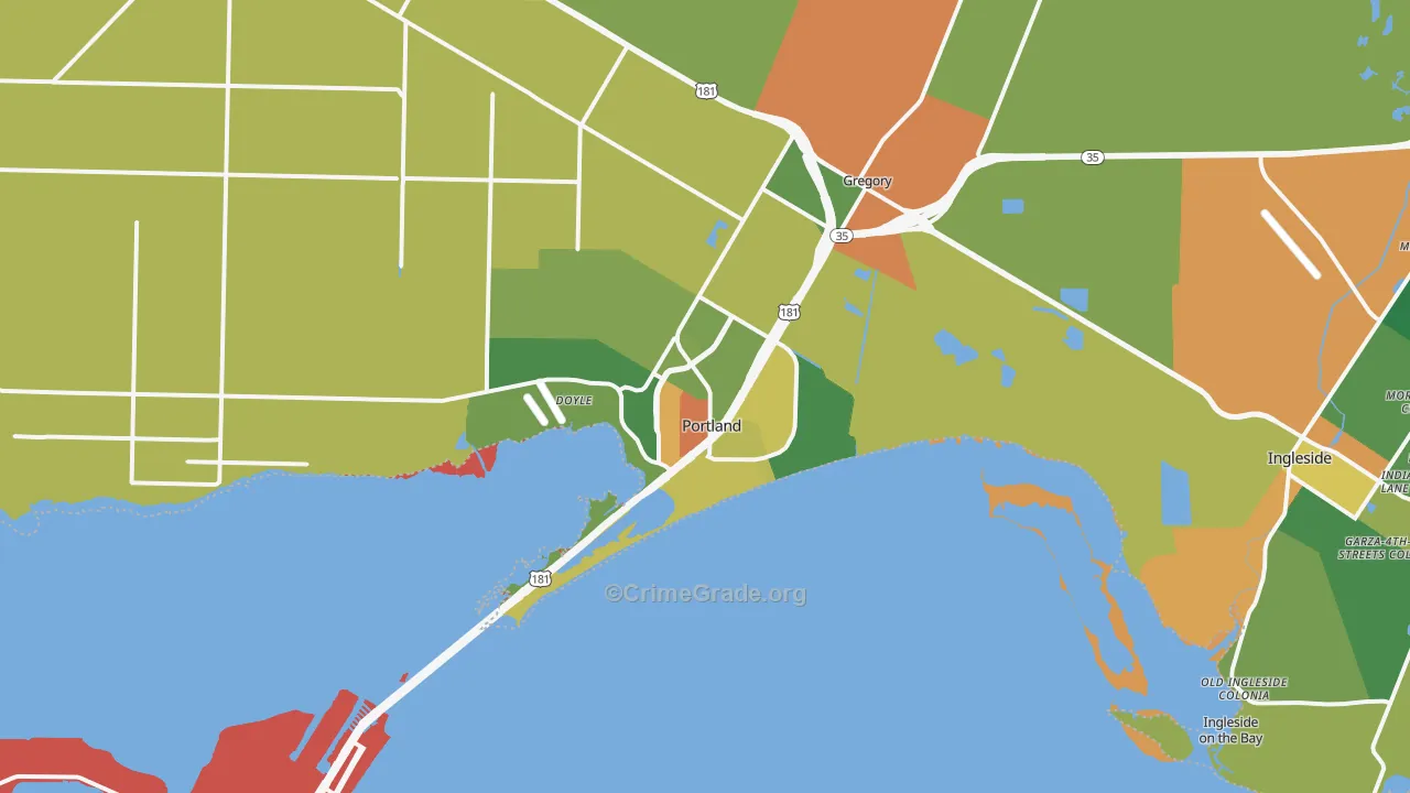 78374, TX Map of Theft Rates