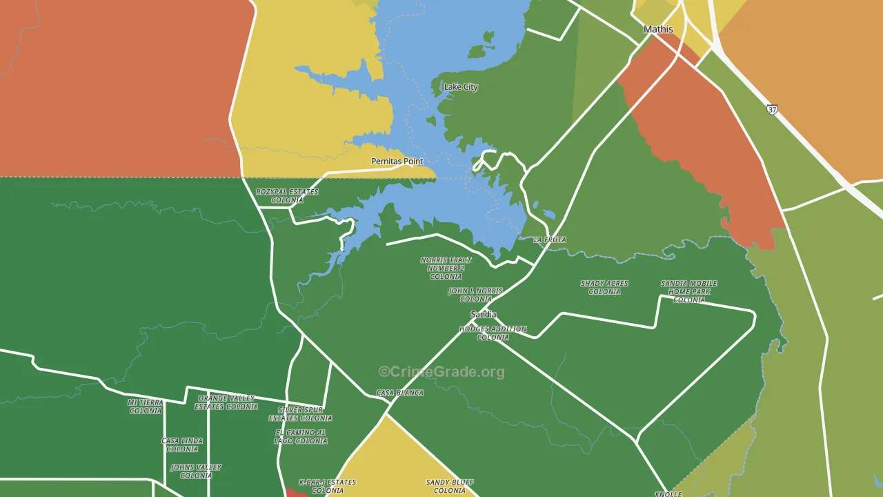 78383, TX Map of Theft Rates