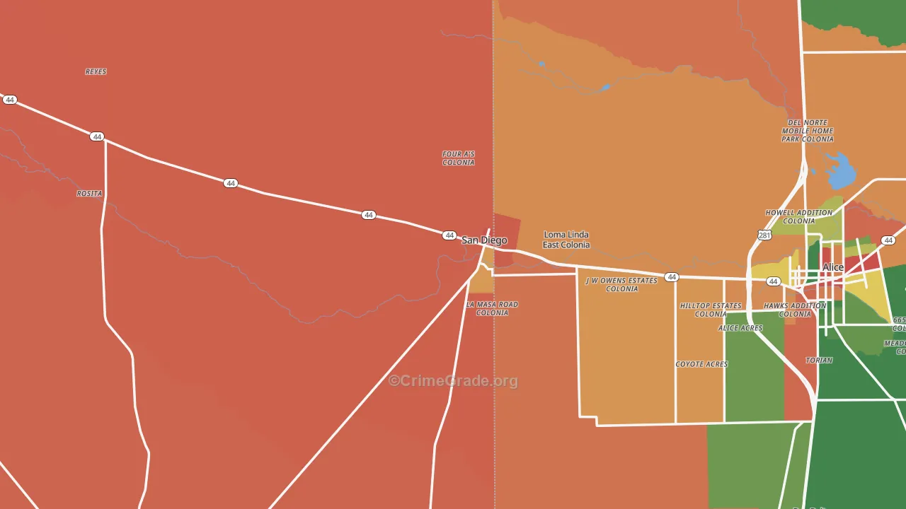 78384, TX Map of Theft Rates