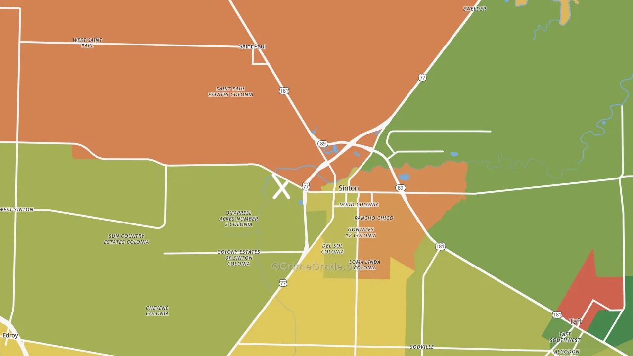 78387, TX Map of Theft Rates