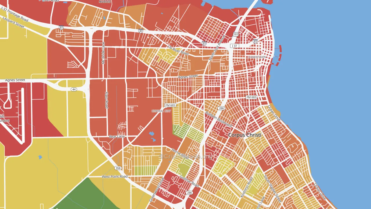 78405, TX Map of Theft Rates