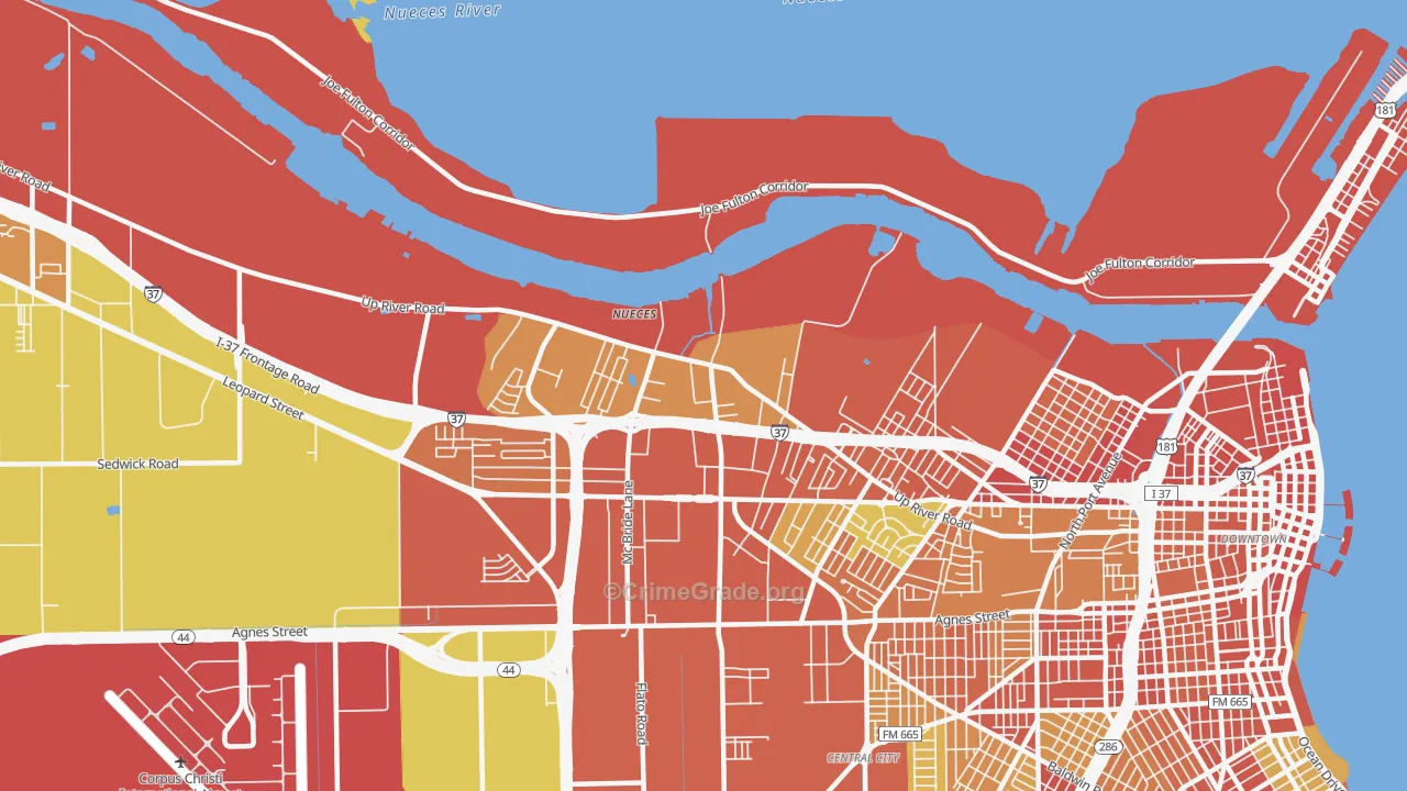 78407, TX Map of Theft Rates