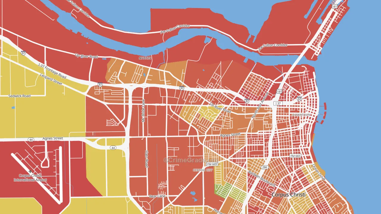 78408, TX Map of Theft Rates