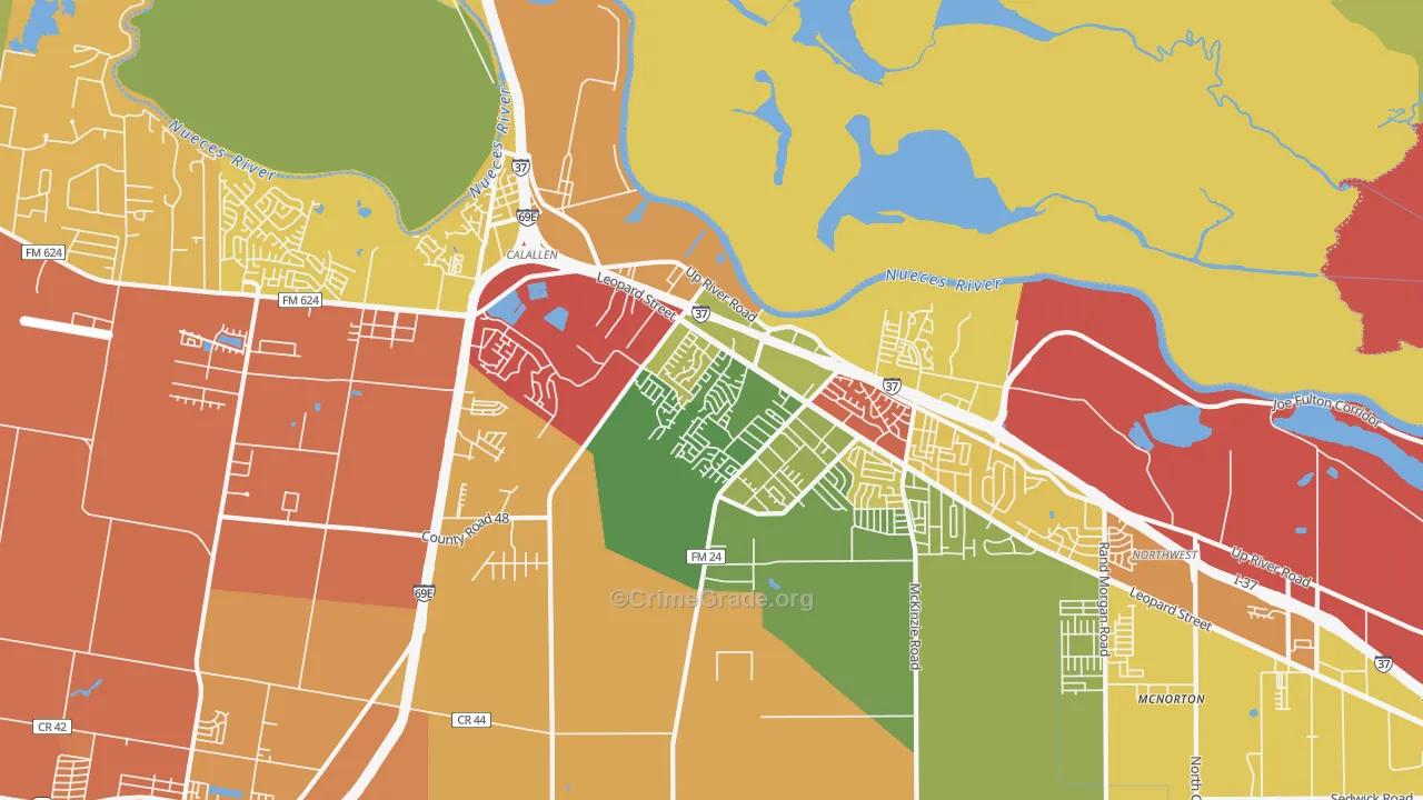 78410, TX Map of Theft Rates
