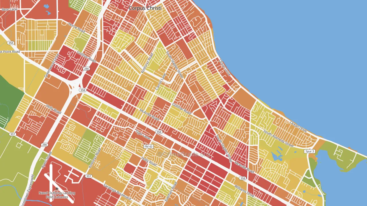 78411, TX Map of Theft Rates