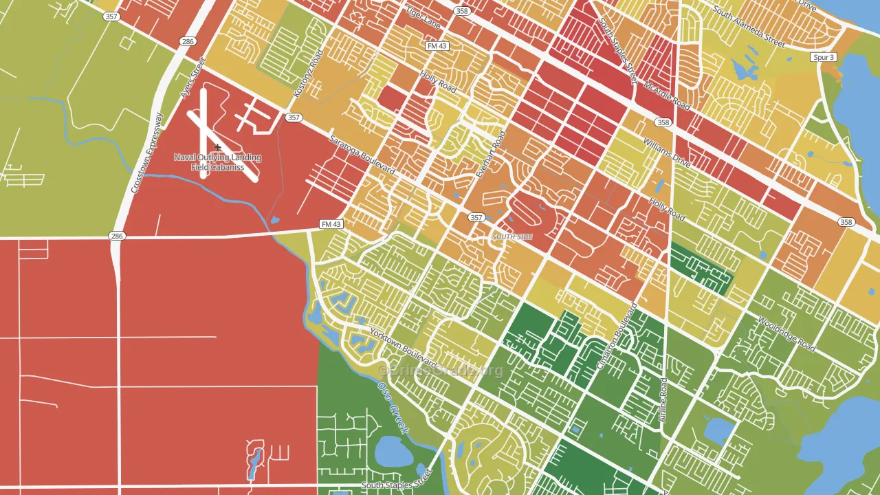 78413, TX Map of Theft Rates