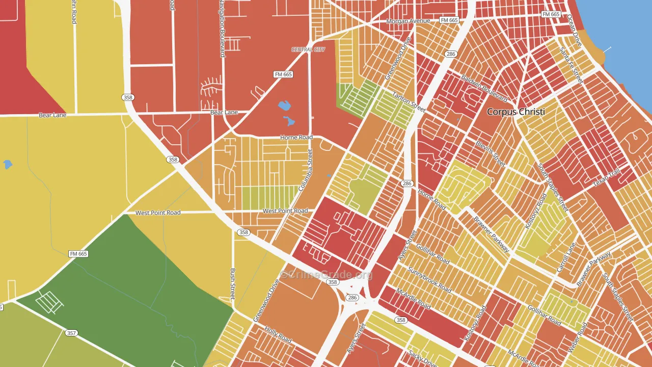 78416, TX Map of Theft Rates