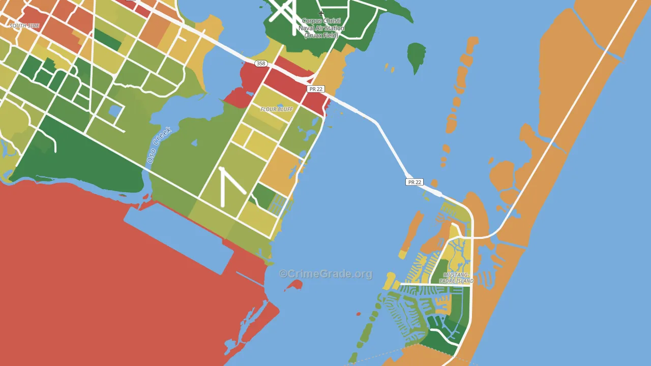 78418, TX Map of Theft Rates
