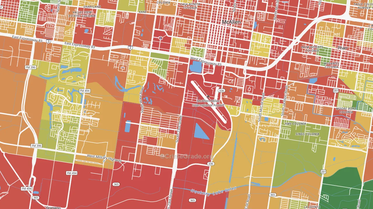 78503, TX Map of Theft Rates