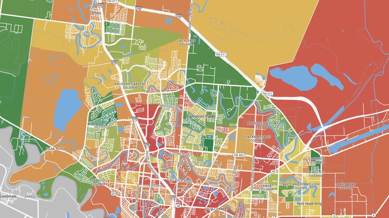 78526, TX Map of Theft Rates