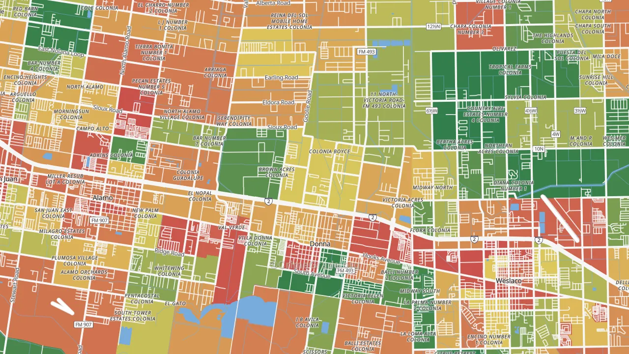 78537, TX Map of Theft Rates